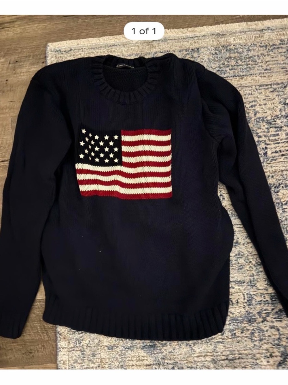 Brandy Melville Navy Sweater with American Flag